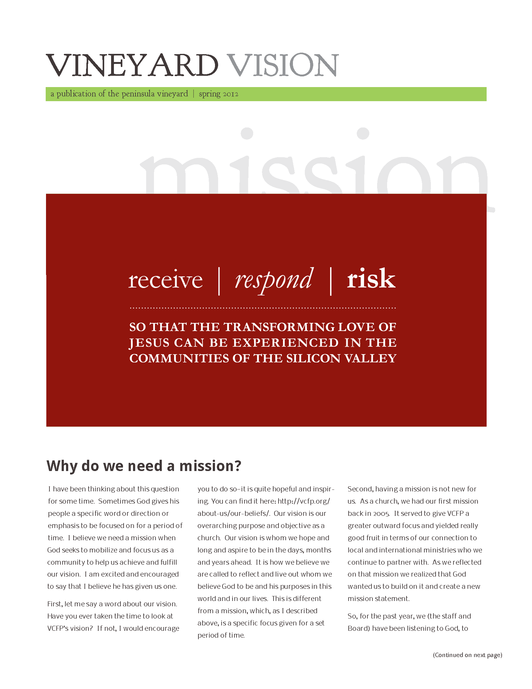 Newsletter Spring 2012 Cover Newsletter Spring 2012 Cover